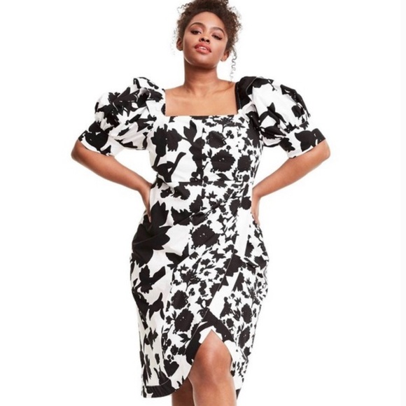 Christopher John Rogers Dresses & Skirts - Christopher John Rogers Target B&W Floral Puff Sleeve Dress